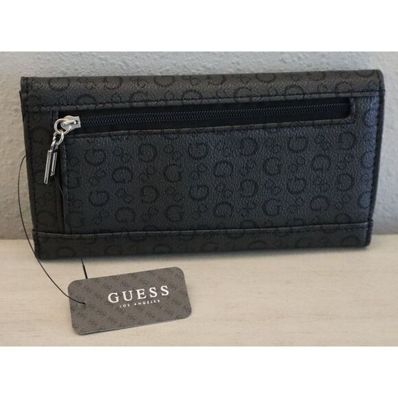 Guess SV911051 Women's Coal Gray Ophelea SLG "G" Print Clutch Tri-Fold Wallet - Picture 8 of 9